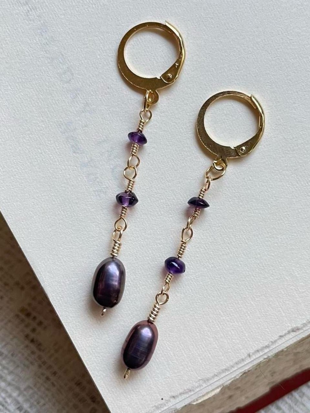 Amethyst & Pearl Earrings